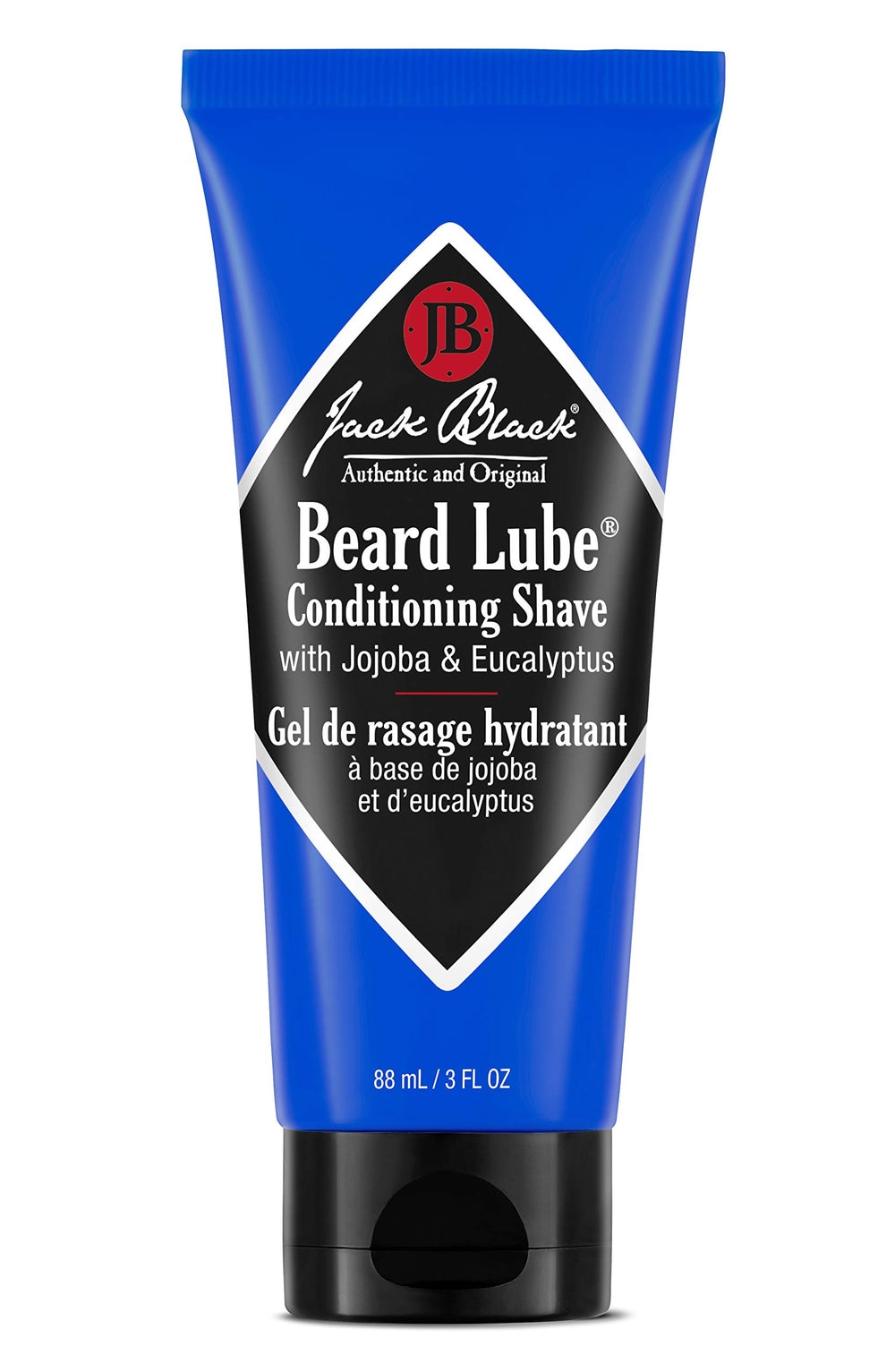 Jack Black Beard Lube Conditioning Shave—transparent texture for precise, nick-free shaving.