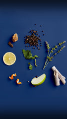 Jack Black Blue Midnight ingredient close-up highlighting black pepper and lavender.