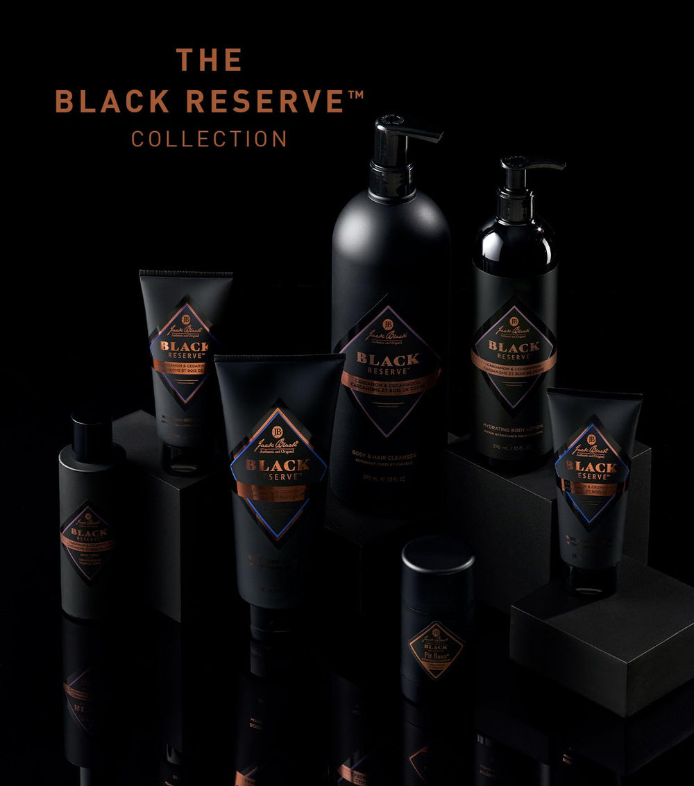 Jack Black Cardamom-Cedarwood aroma closeup conveys spa-like scent during routine.
