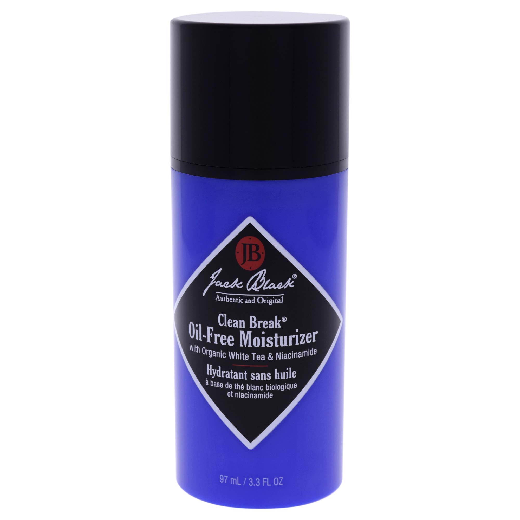 Jack Black Clean Break oil-free moisturizer bottle delivering a shine-free daily finish