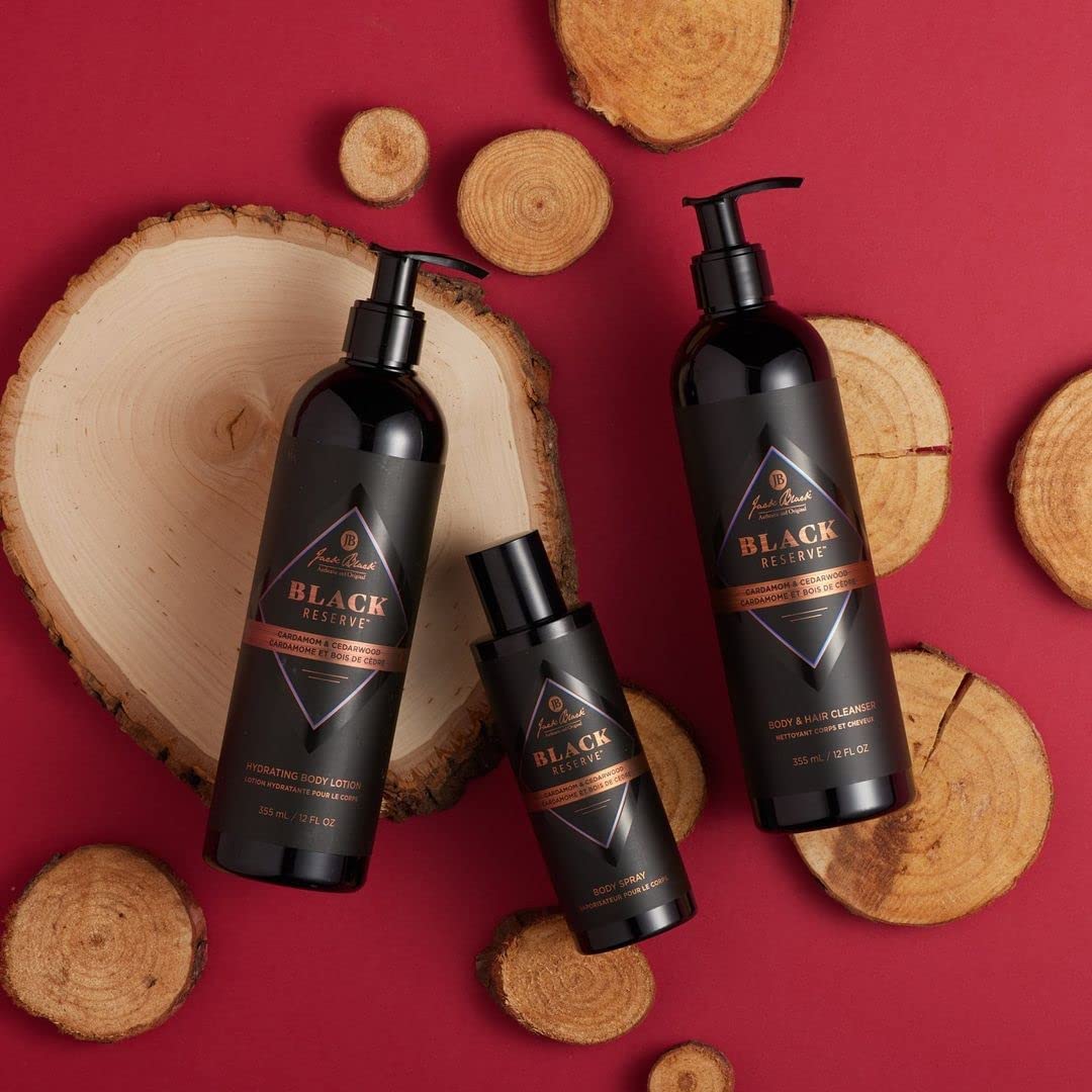 Packaging of 10 oz Jack Black Cleanser for home or travel