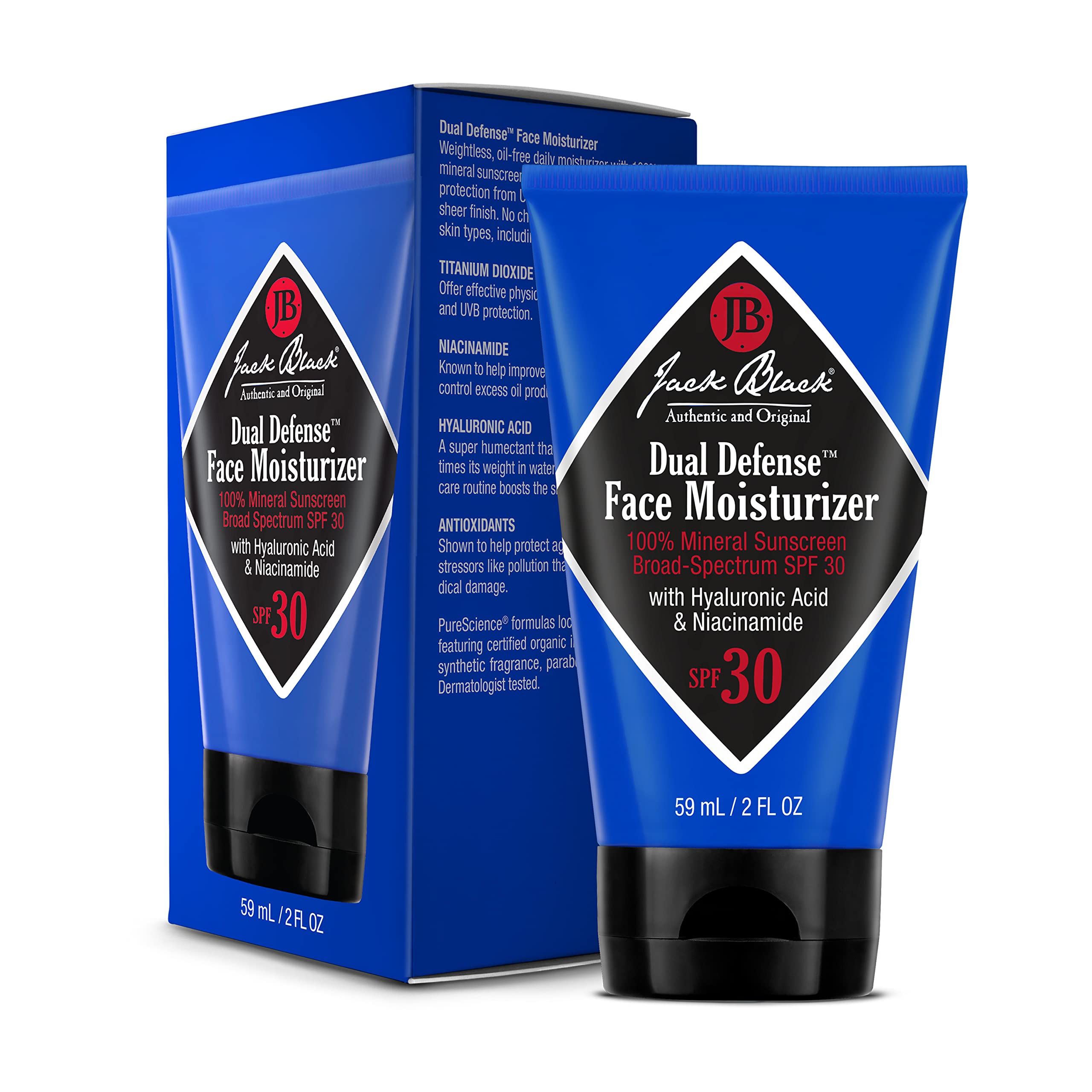 Jack Black Dual Defense moisturizer spread on skin demonstrates smooth daily application
