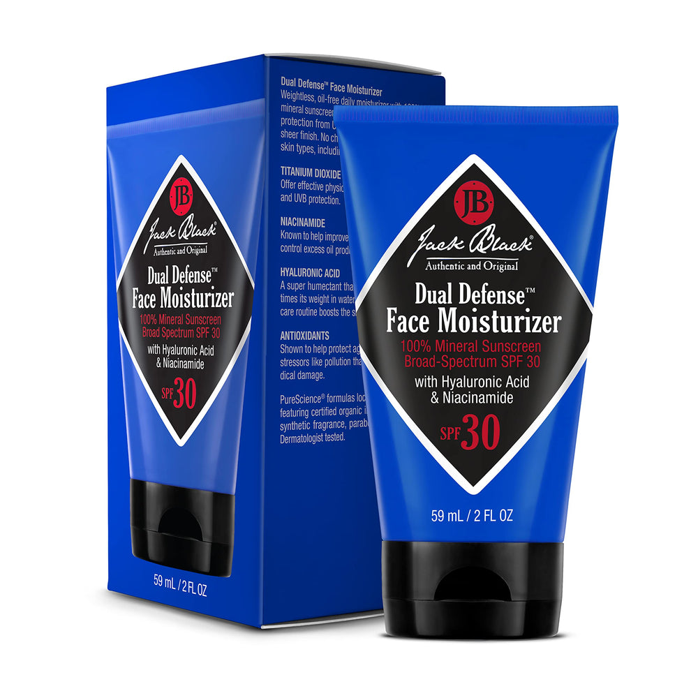 Jack Black Dual Defense moisturizer spread on skin demonstrates smooth daily application
