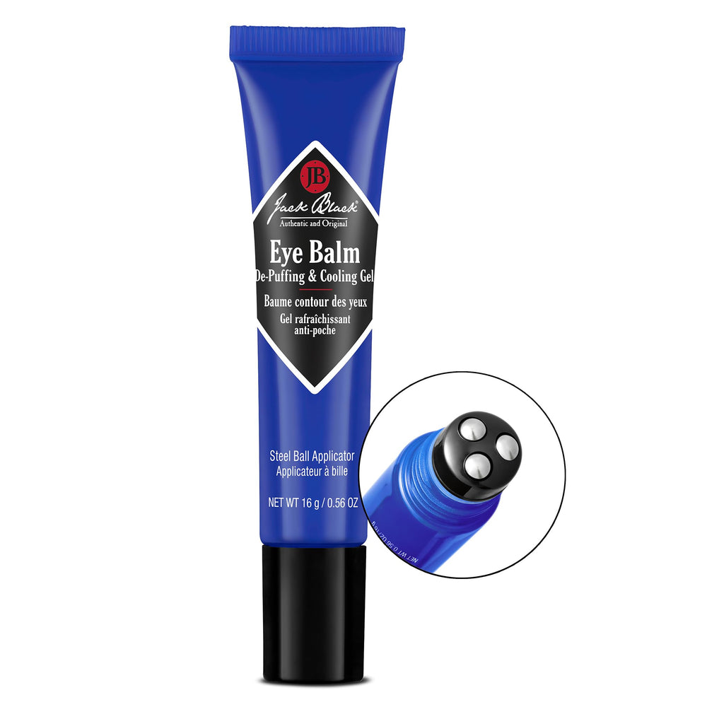 Jack Black Eye Balm refrigerated cooling for extra cold de-puff benefits during mornings