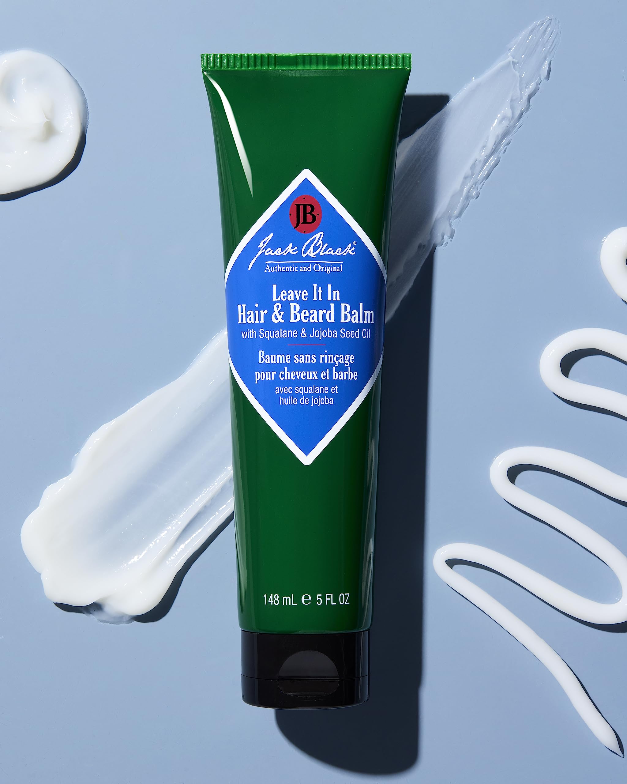 Jack Black Leave It In Balm hair-frizz-control close-up with lightweight feel