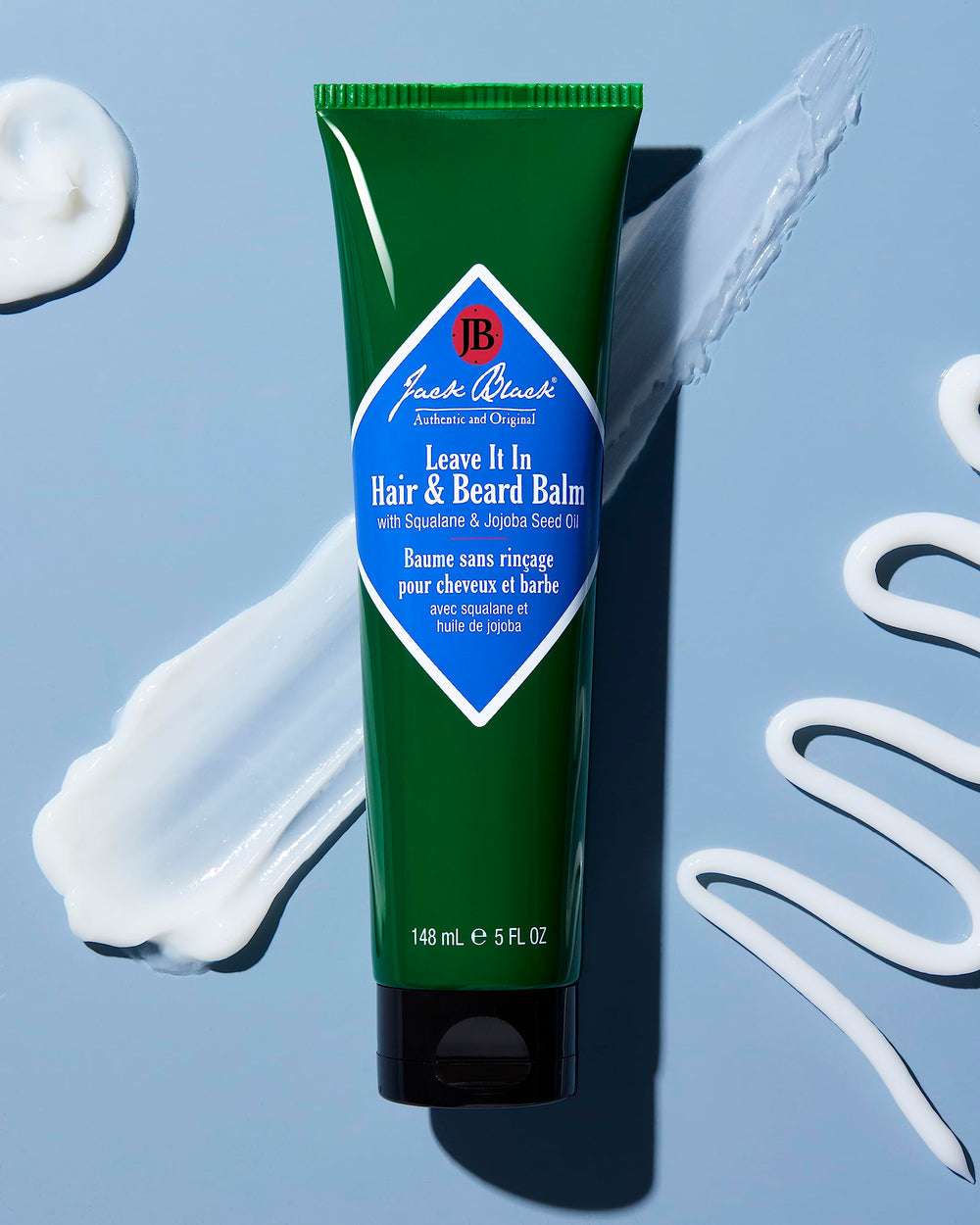 Jack Black Leave It In Balm hair-frizz-control close-up with lightweight feel
