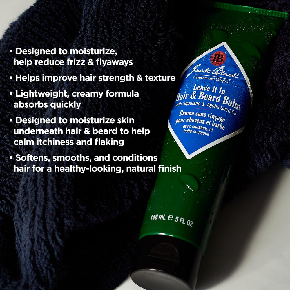 Jack Black Leave It In Balm natural-finish finish suggests healthy look