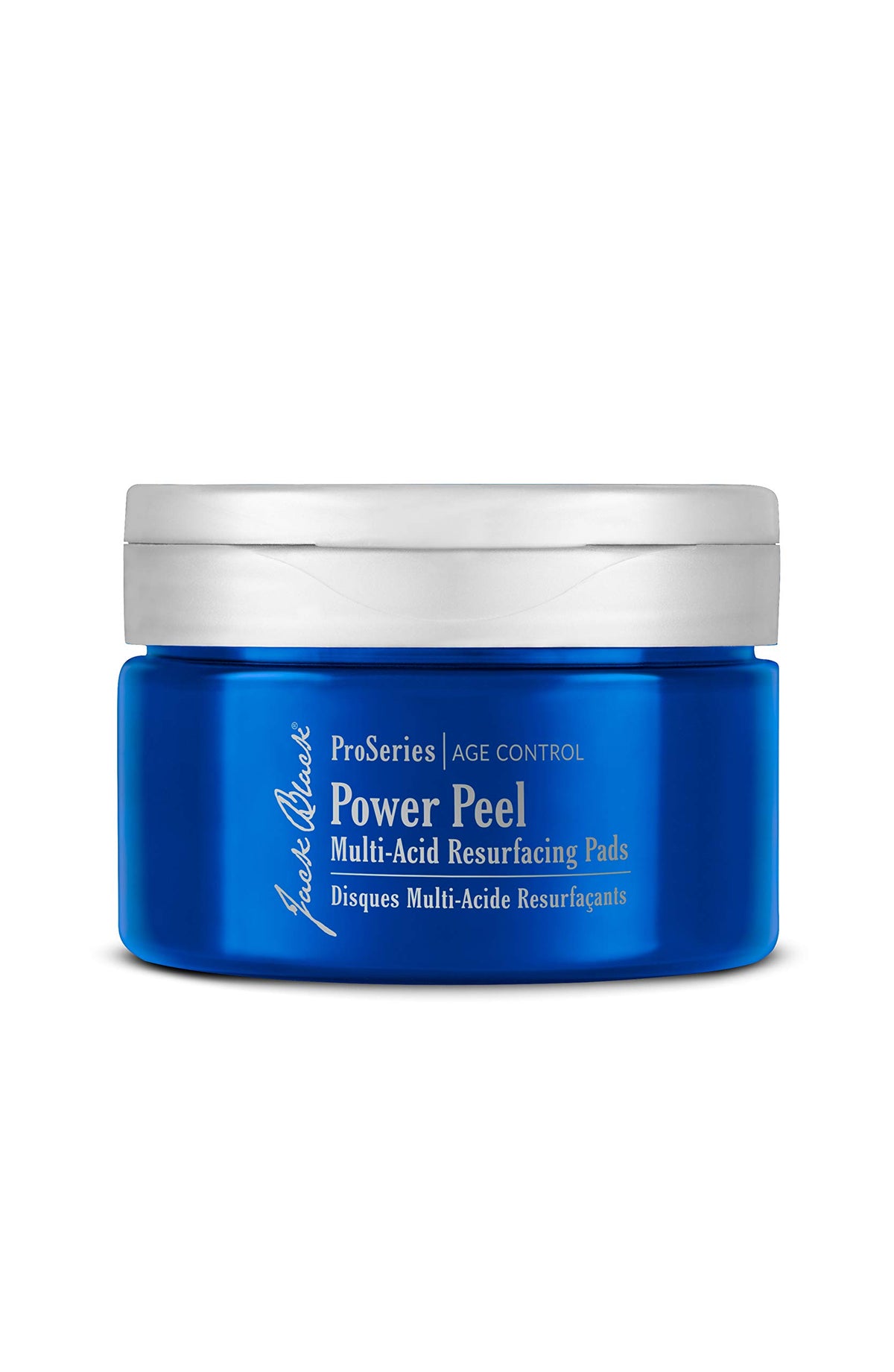 Jack Black Power Peel pad closeup demonstrates exfoliation for brighter, smoother skin.