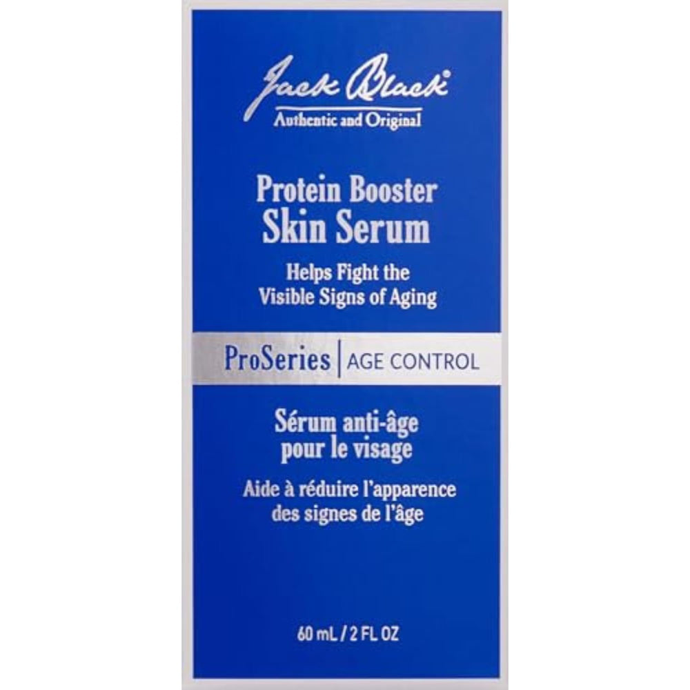Night routine applying Jack Black Protein Booster Serum after cleansing