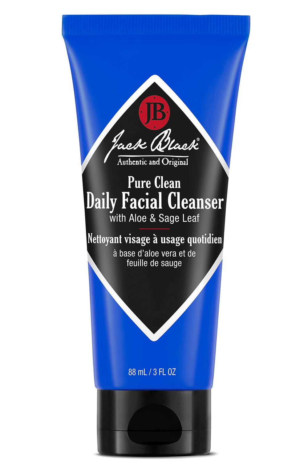 Jack Black Pure Clean daily facial cleanser bottle for oil-control and shave-ready skin
