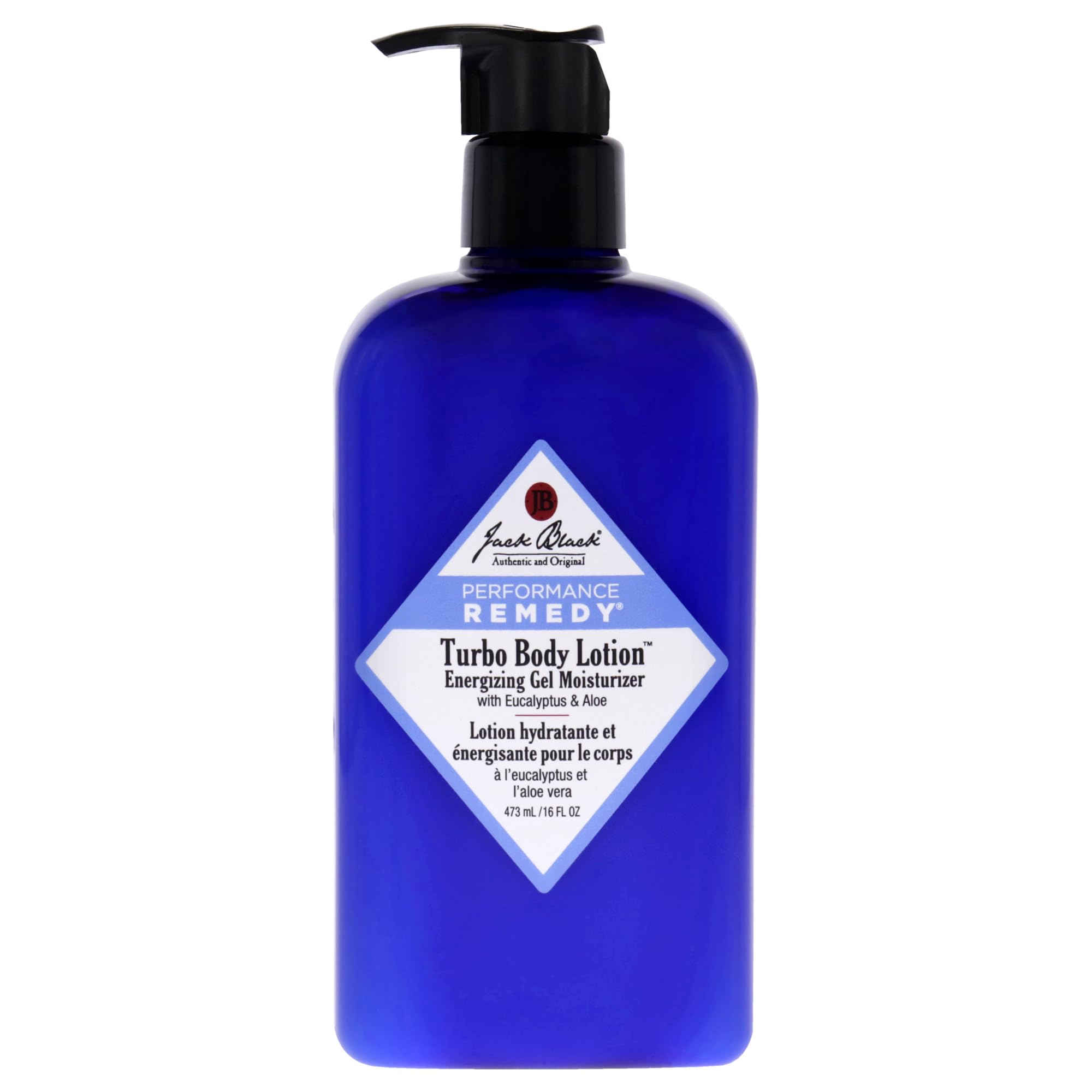 Jack Black Turbo Body Lotion bottle for quick, refreshing hydration after showers