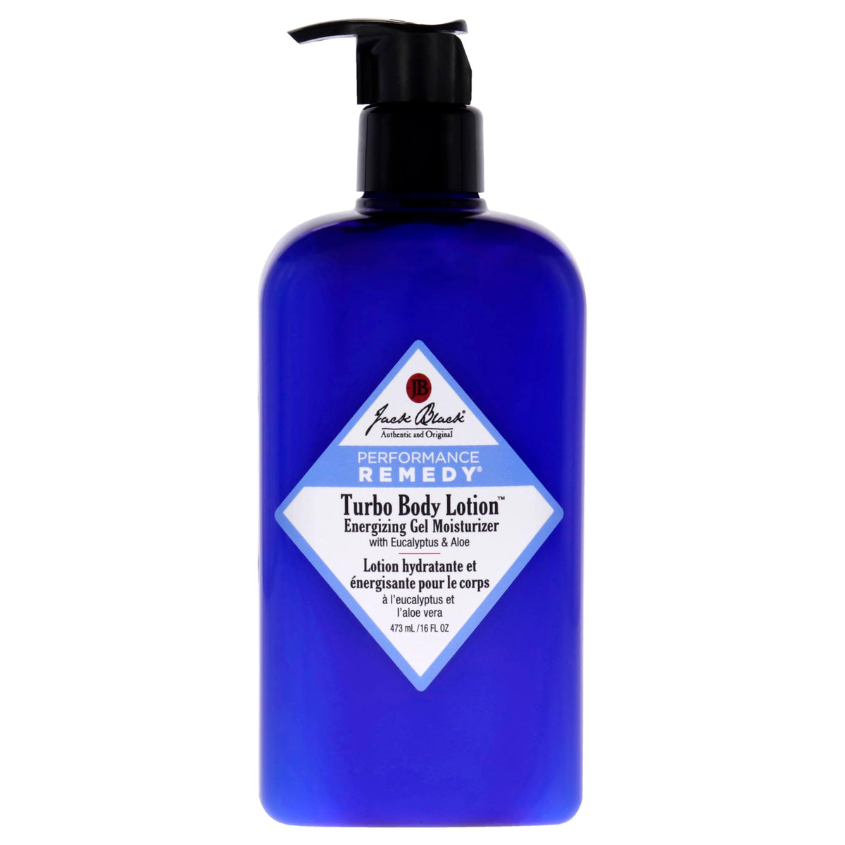 Jack Black Turbo Body Lotion bottle for quick, refreshing hydration after showers