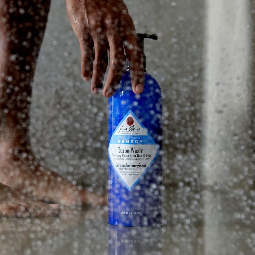 Jack Black Turbo Wash hair-lather closeup shows cleansing power for body-and-hair use