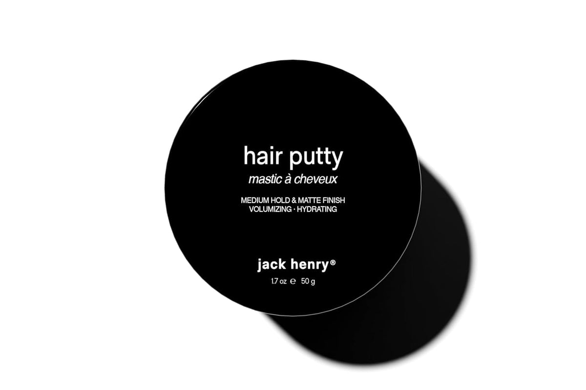 Jack Henry Hair Putty bottle shows natural matte finish for versatile styling