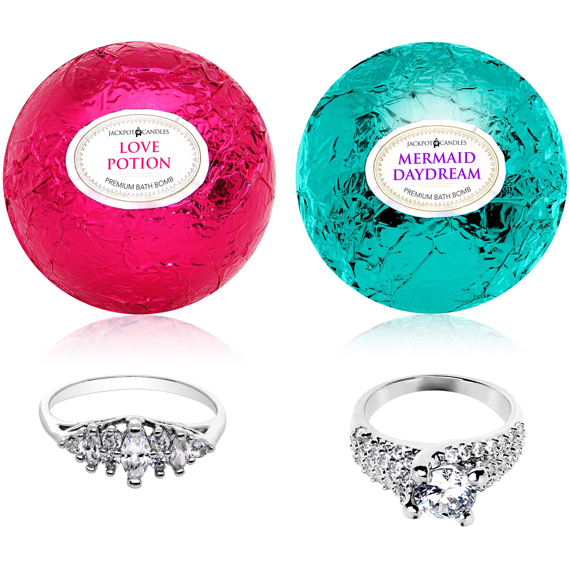 Jackpot Candles Mermaid Love Potion bath bombs gift set exterior packaging for gifting occasions.