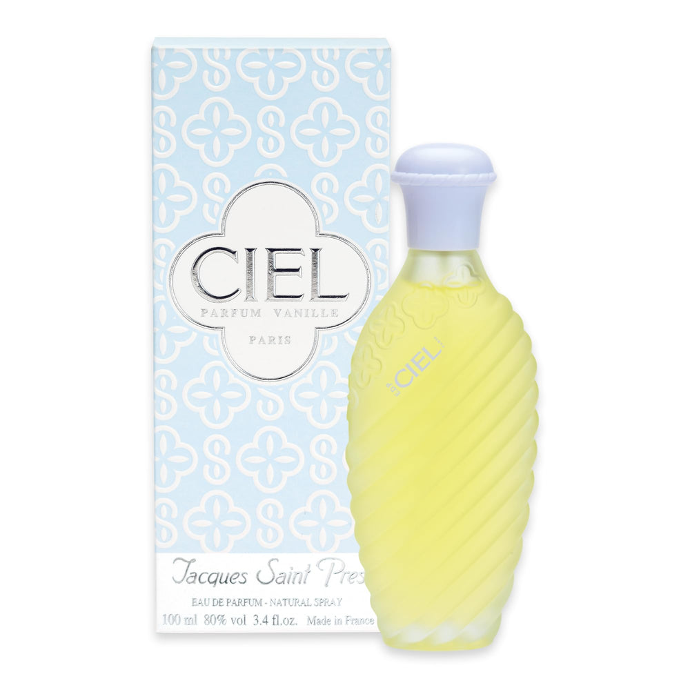 Jacques Saint Pres CIEL bottle on vanity highlights premium elegance for daily fragrance ritual.