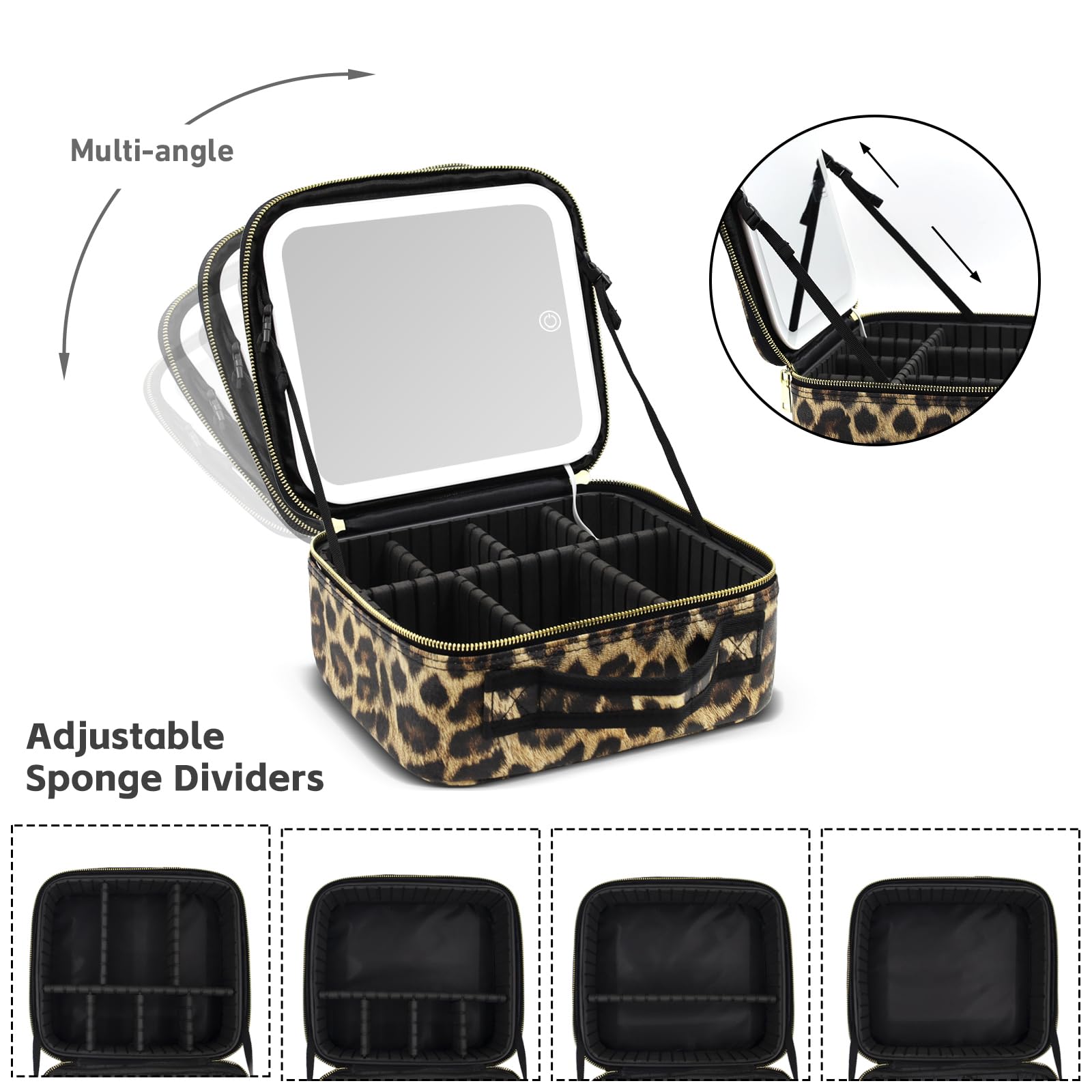 Jadazror durable leather keeps cosmetics safe and bag easy to clean.