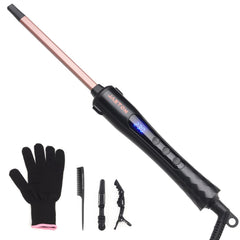 JAETON 9mm curling iron barrel close-up showing tight curls potential