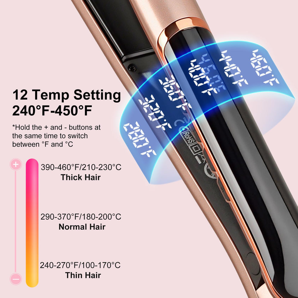 JAETON flat iron digital display shows precise temperature