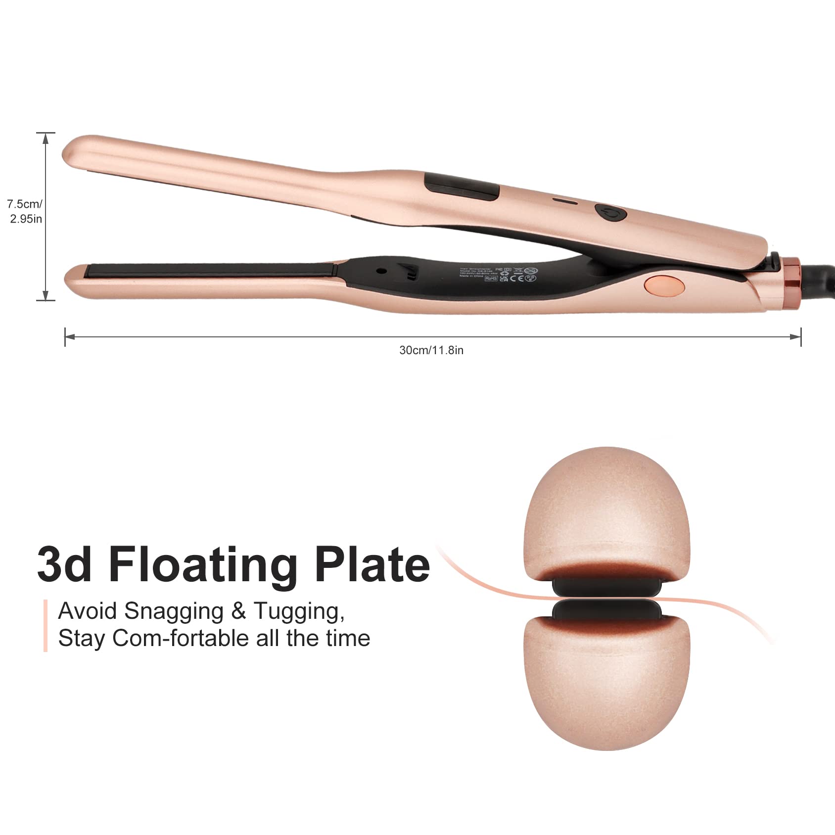 JAETON flat iron with digital LCD display for precise temperature control