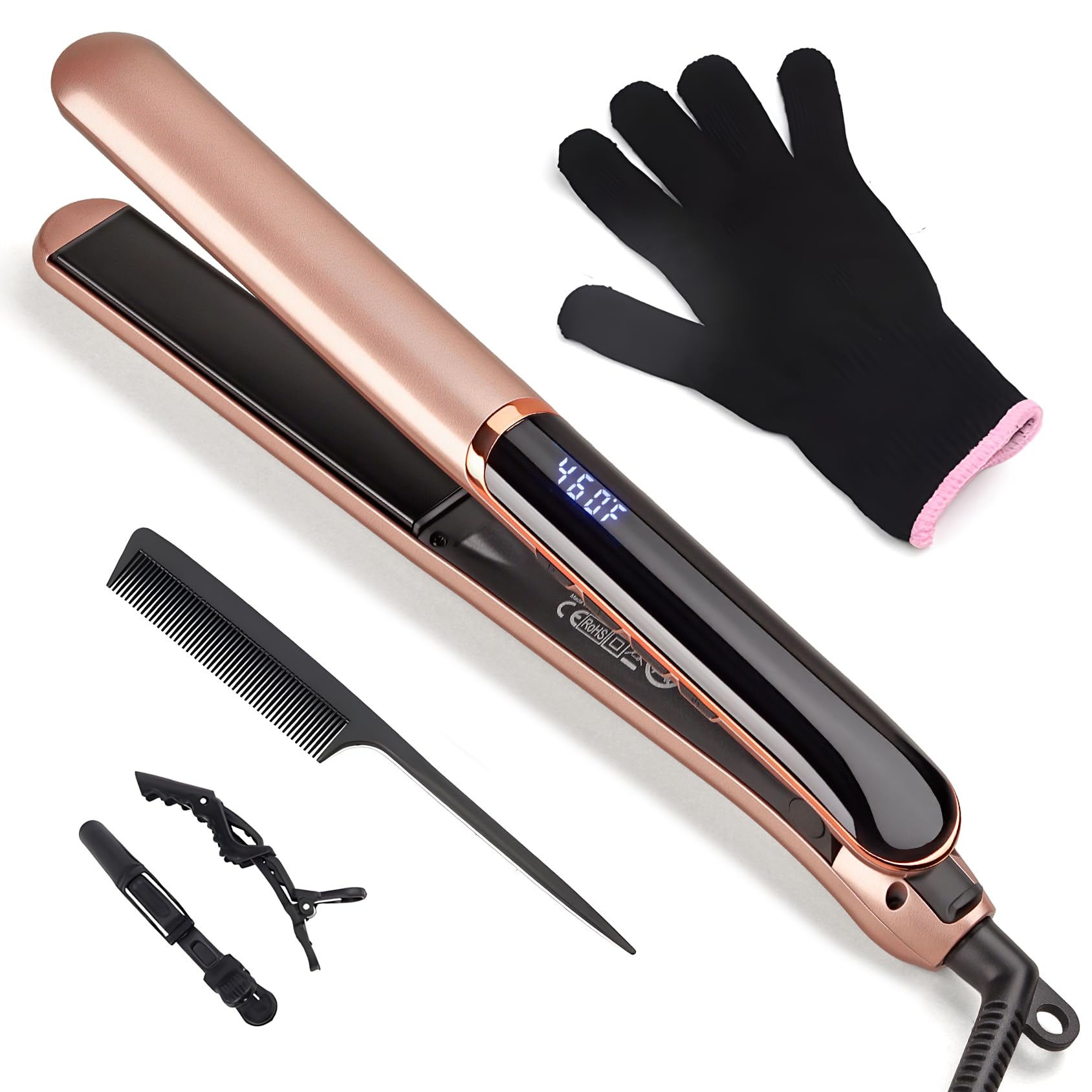 JAETON flat iron close-up shows floating plates for smooth styling