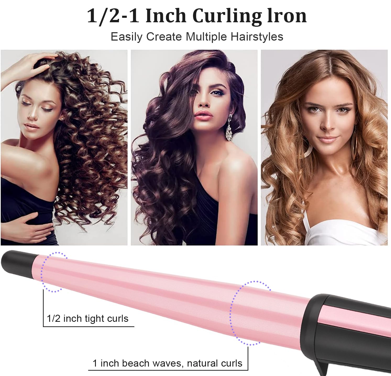 JAETON wand heats up in 60 seconds for quick styling.