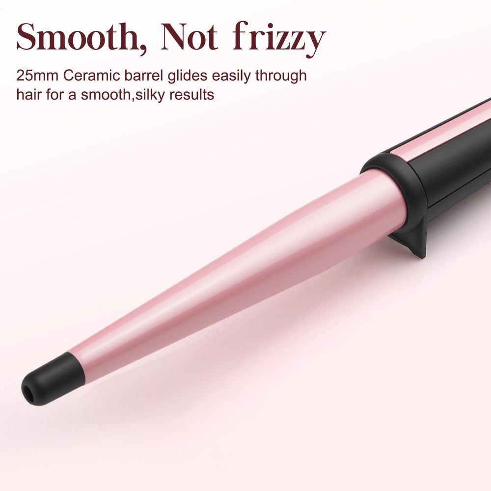 JAETON ceramic-tourmaline barrel delivers smoother, frizz-free hair.