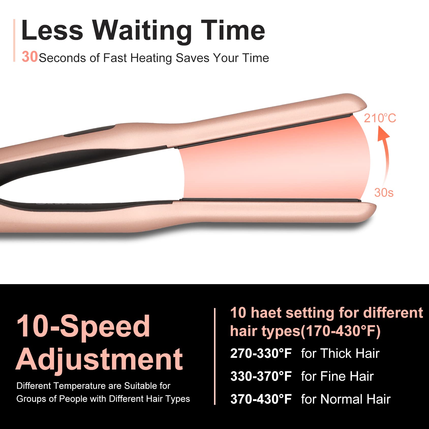 JAETON pencil flat iron ideal for pixie cuts with fast, even heat