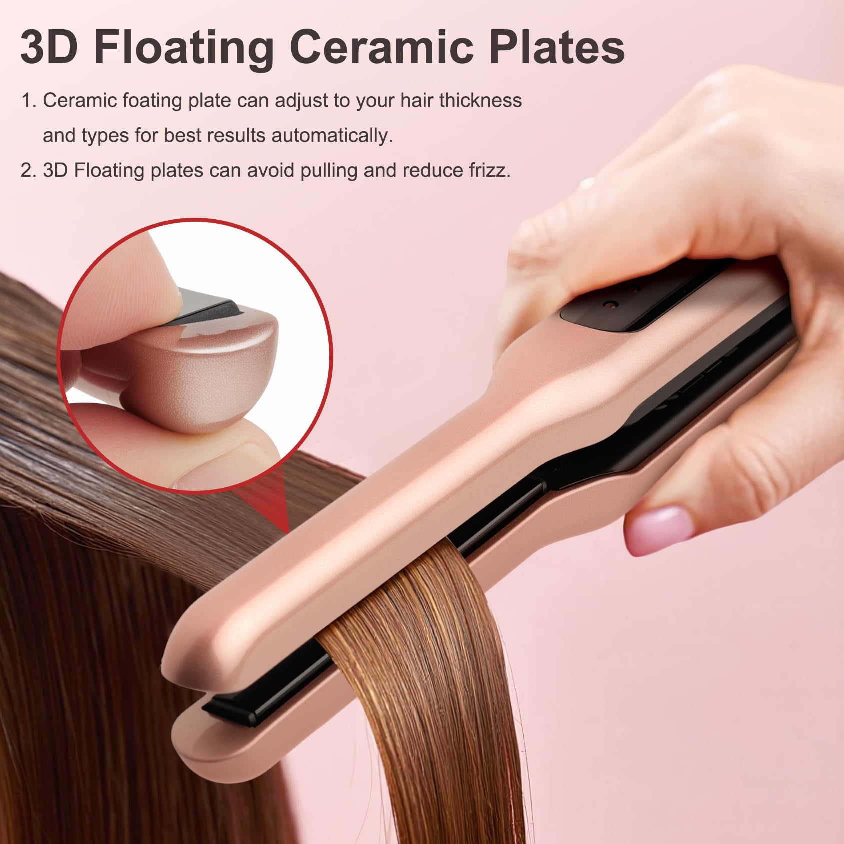 JAETON ceramic-tourmaline plates deliver smooth, shiny results with reduced frizz.
