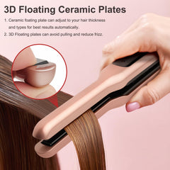 JAETON ceramic-tourmaline plates deliver smooth, shiny results with reduced frizz.