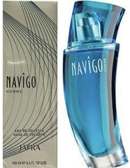Jafra Navigo Homme EDT bottle with a sleek design for daily wear.