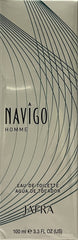 Jafra Navigo Homme EDT close-up cap showing premium finish for grooming ritual.