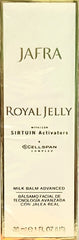 Jafra Royal Jelly Milk Balm packaging on vanity conveys luxury skincare.