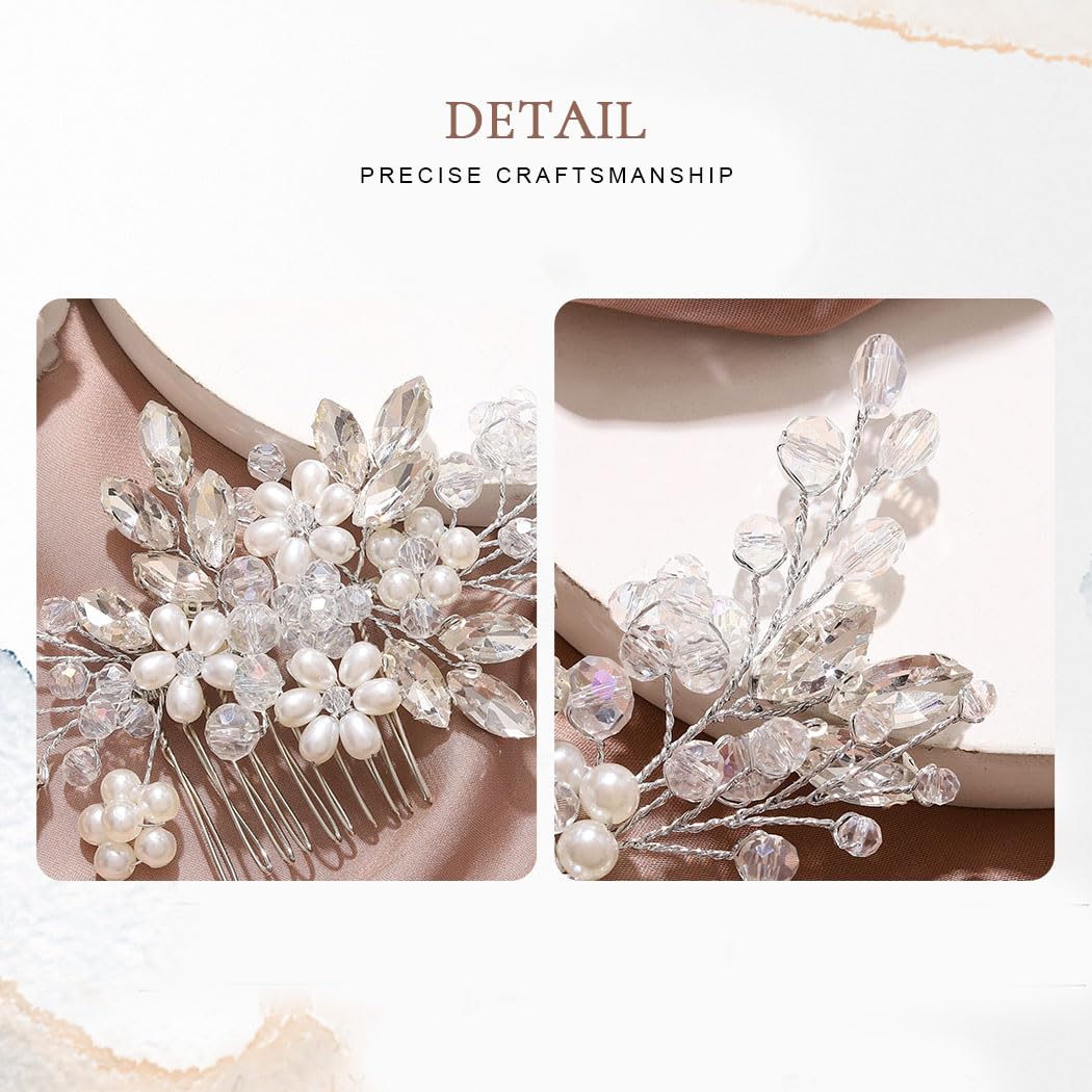 Jakawin pearls and rhinestones catch light for a photo-ready bridal moment.