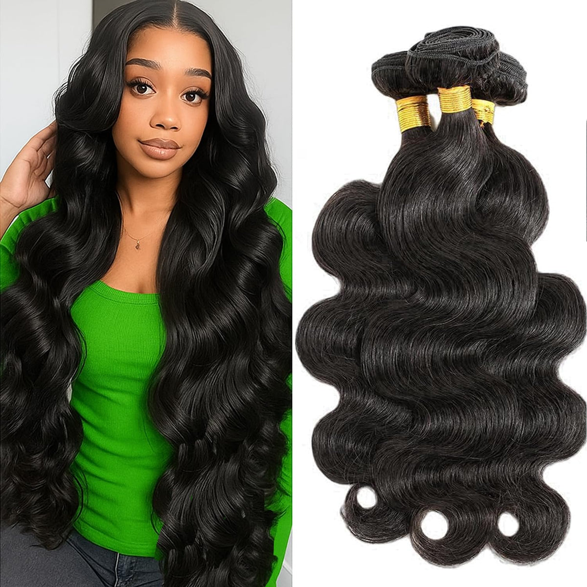 Jaliyah bundles 18-inch body wave close-up for seamless natural blend and volume