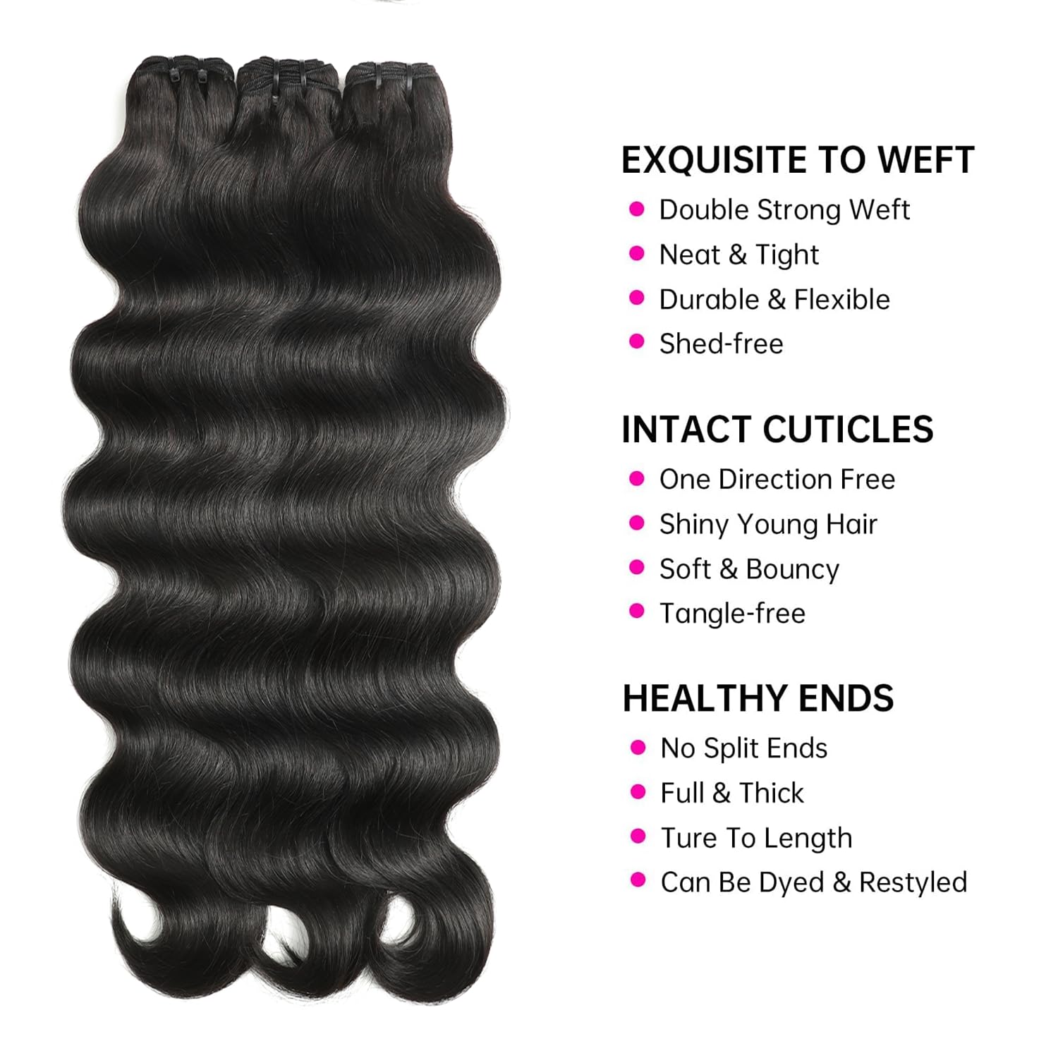 Jaliyah 20-inch body wave bundle showing true length for full appearance