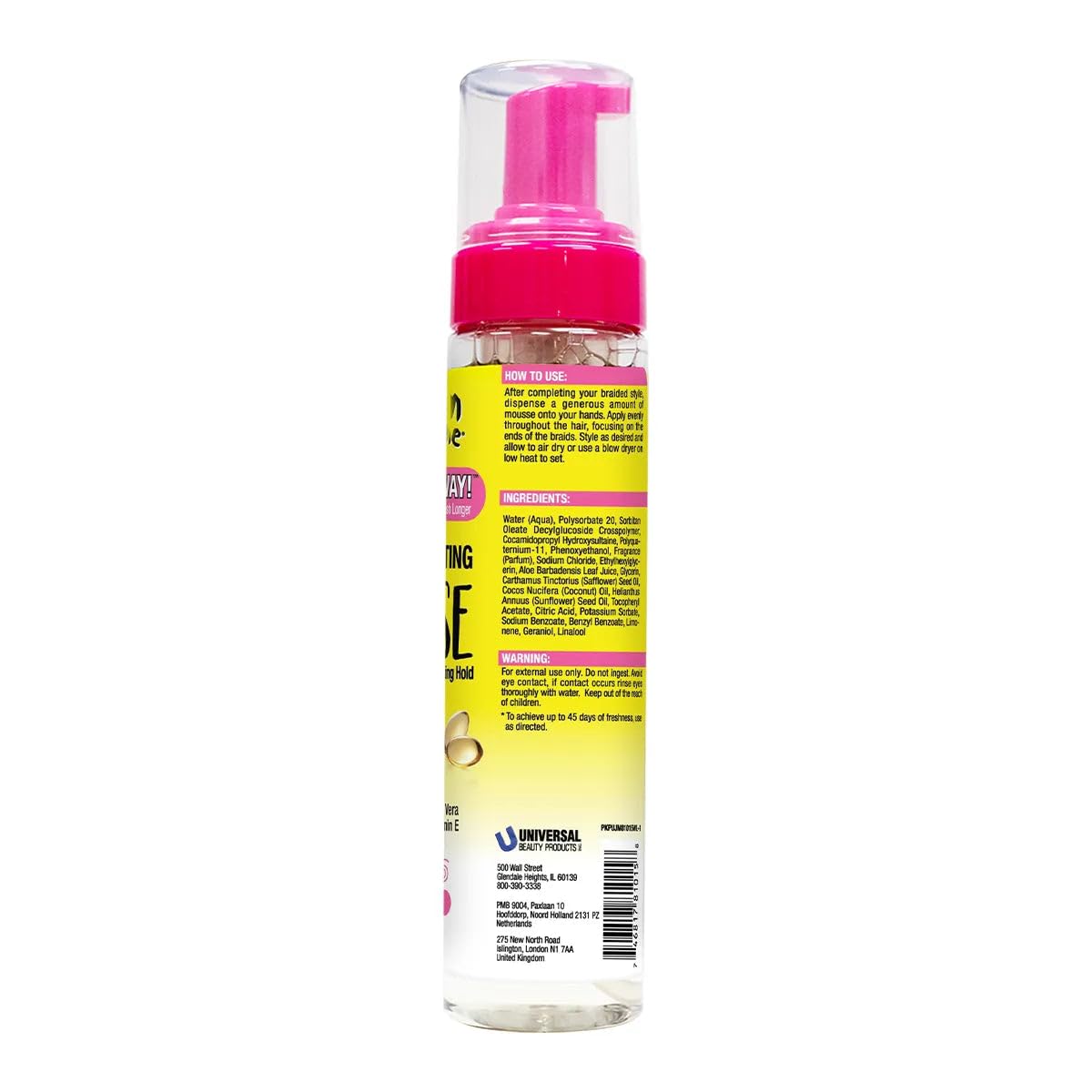 Jamaican Mango & Lime Braids Your Way Mousse wrap-dryer enables quick set and frizz-free finish.