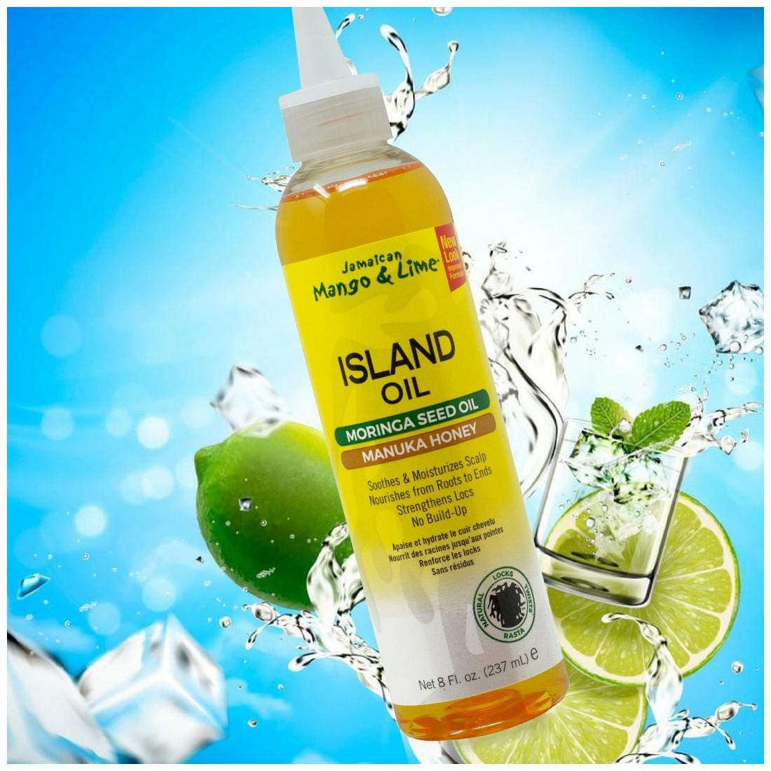 Jamaican Mango Lime Island Oil application demonstrates easy use and refreshing scalp soothing.