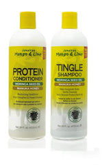 Jamaican Mango & Lime Love Your Locs Tingle Shampoo bottle highlighting scalp relief and buildup removal.