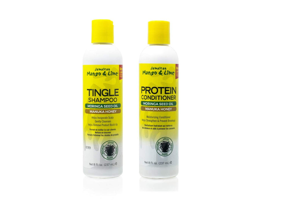 Jamaican Mango & Lime Love Your Locs Tingle Shampoo pour highlights scalp-stimulating formula and cleansing action.
