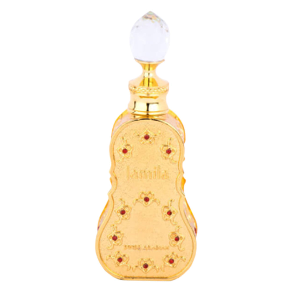 Swiss Arabian Jamila bottle closeup showcasing luxury fragrance for daily wear