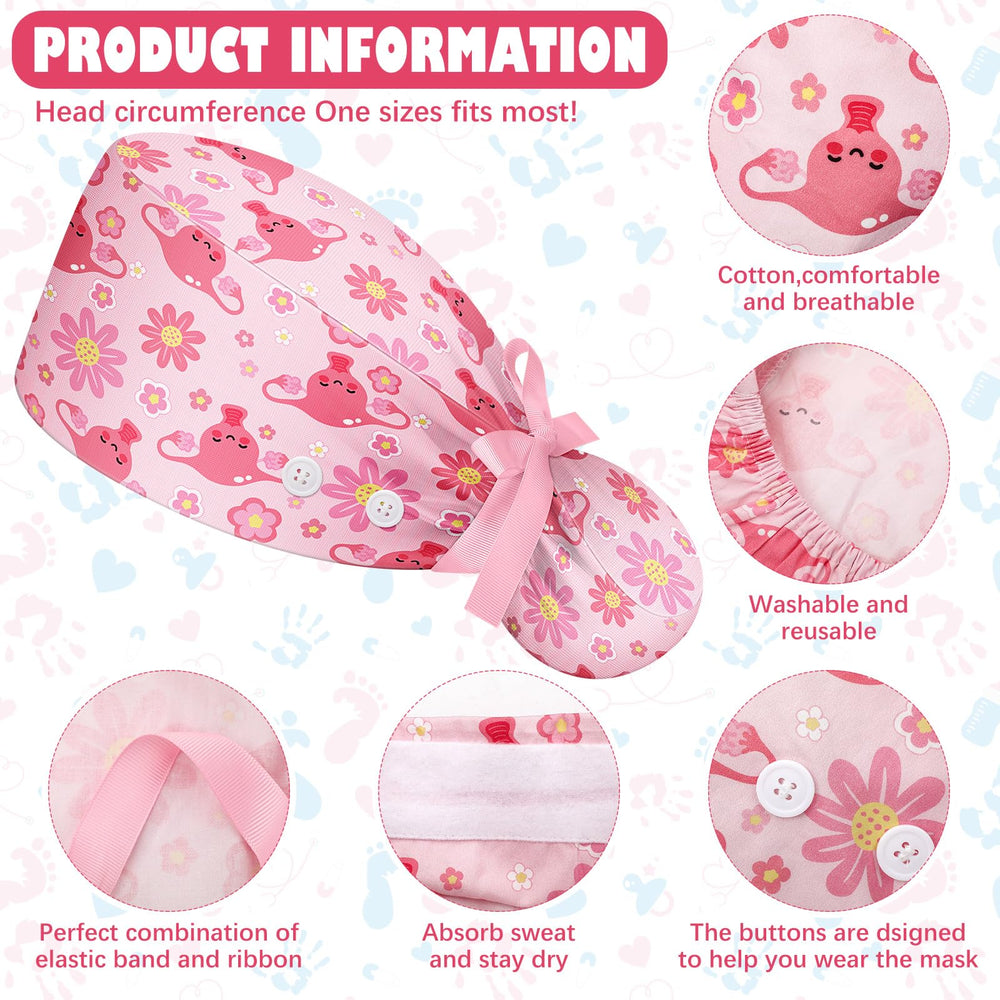 Jamntower ponytail scrub cap with adjustable strap for secure long hair.