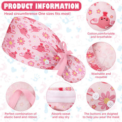 Jamntower ponytail scrub cap with adjustable strap for secure long hair.