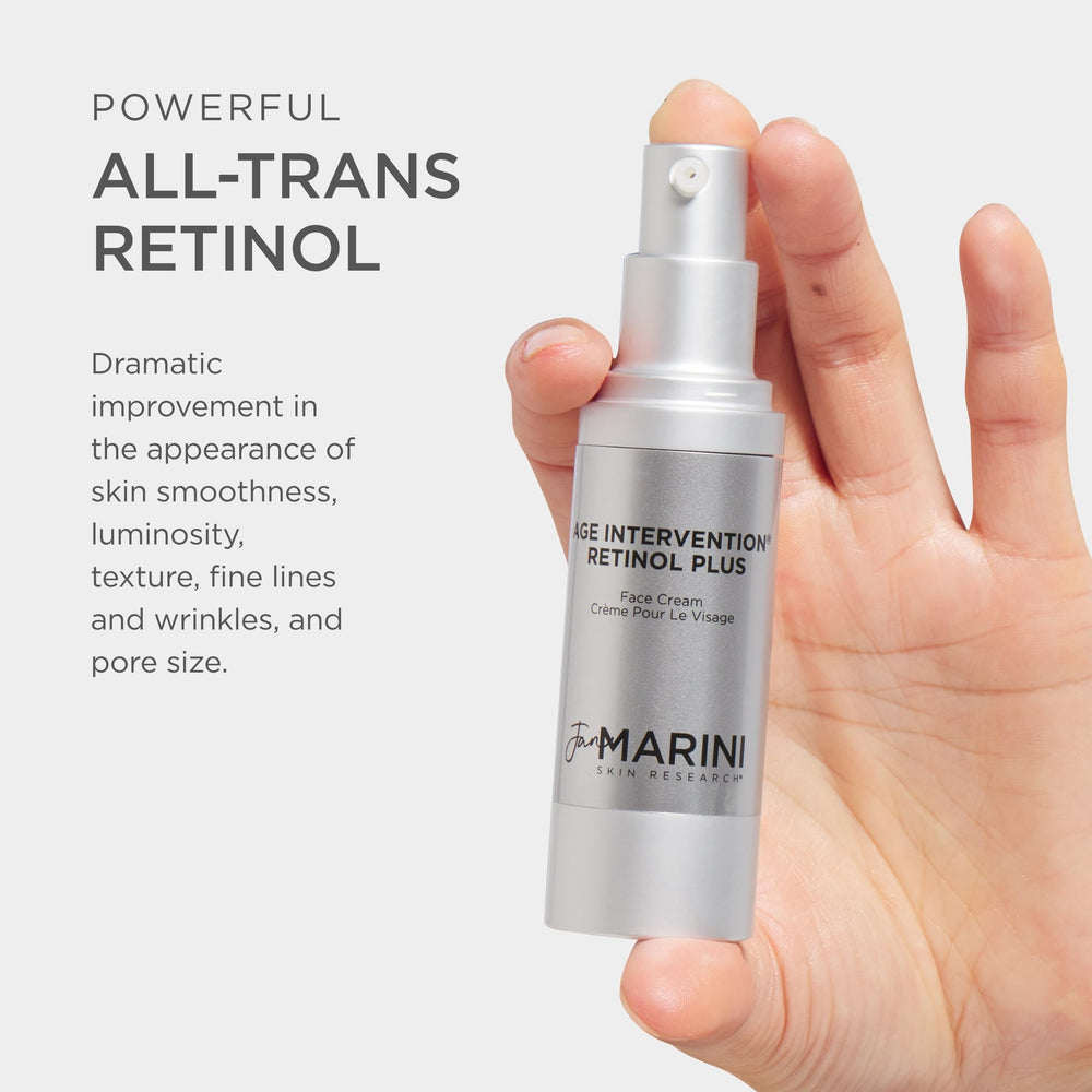 Jan Marini Age Intervention Retinol Plus with peptides and green tea supports firming.