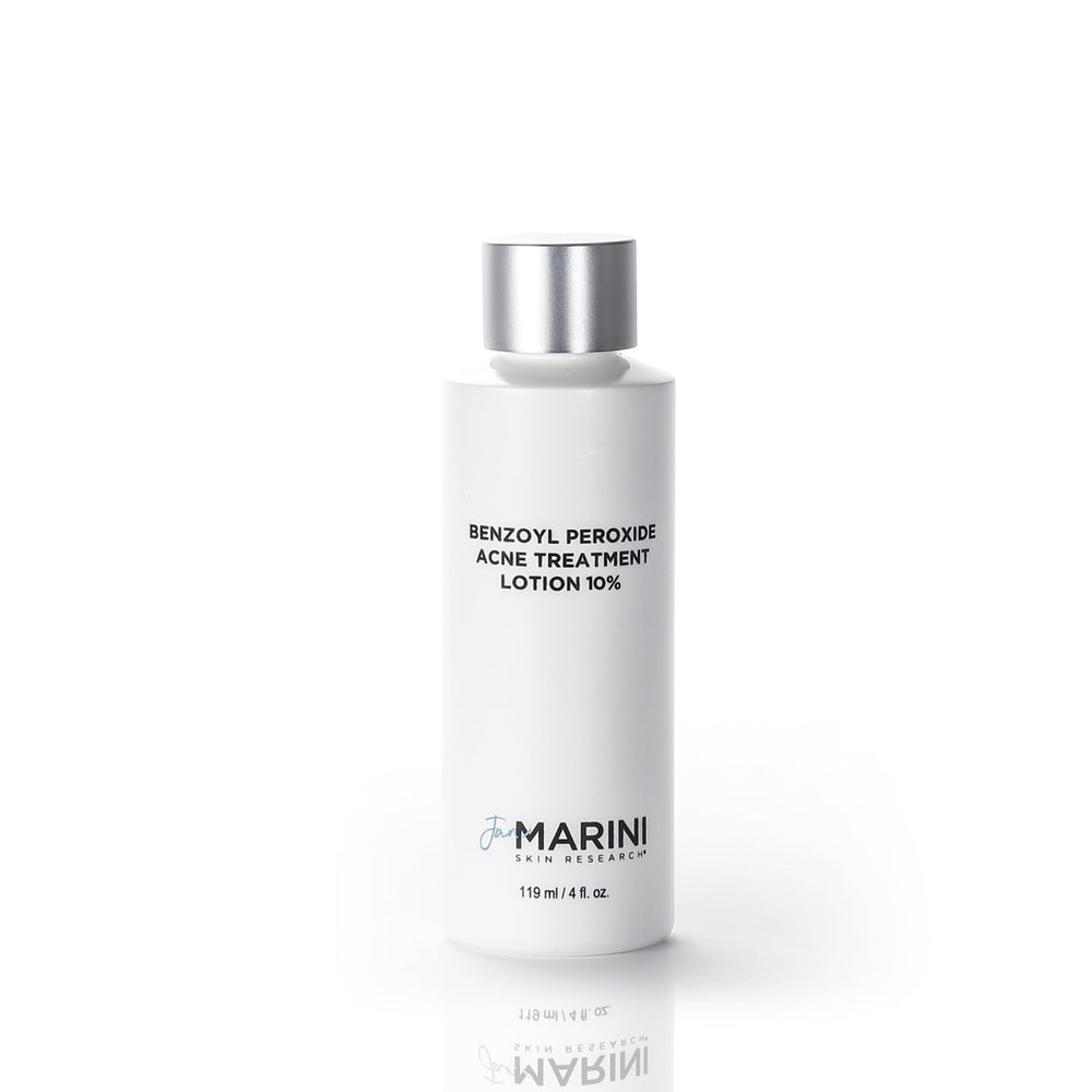 Jan Marini Benzoyl Peroxide Acne Lotion 4oz bottle with acne-fighting formula.