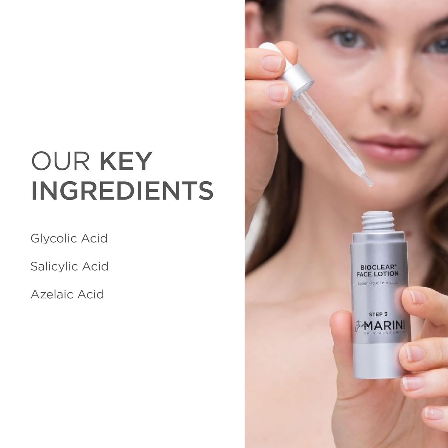 Bioclear Face Lotion being applied for a balanced, refined complexion