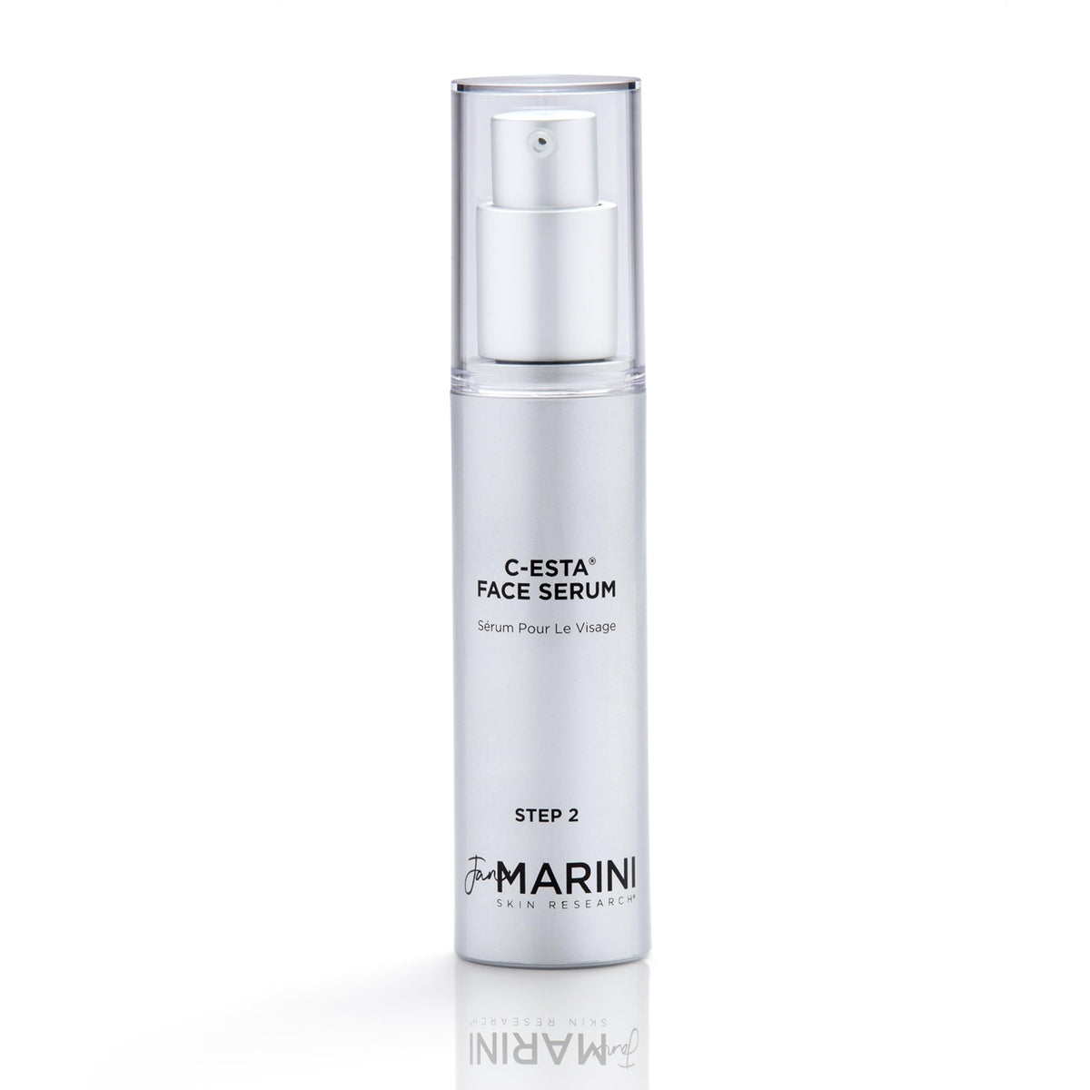 Jan Marini C-ESTA Serum bottle closeup highlighting lifting and firming potential.