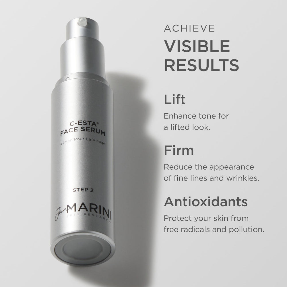 Jan Marini C-ESTA Serum texture on fingertip for smooth application.