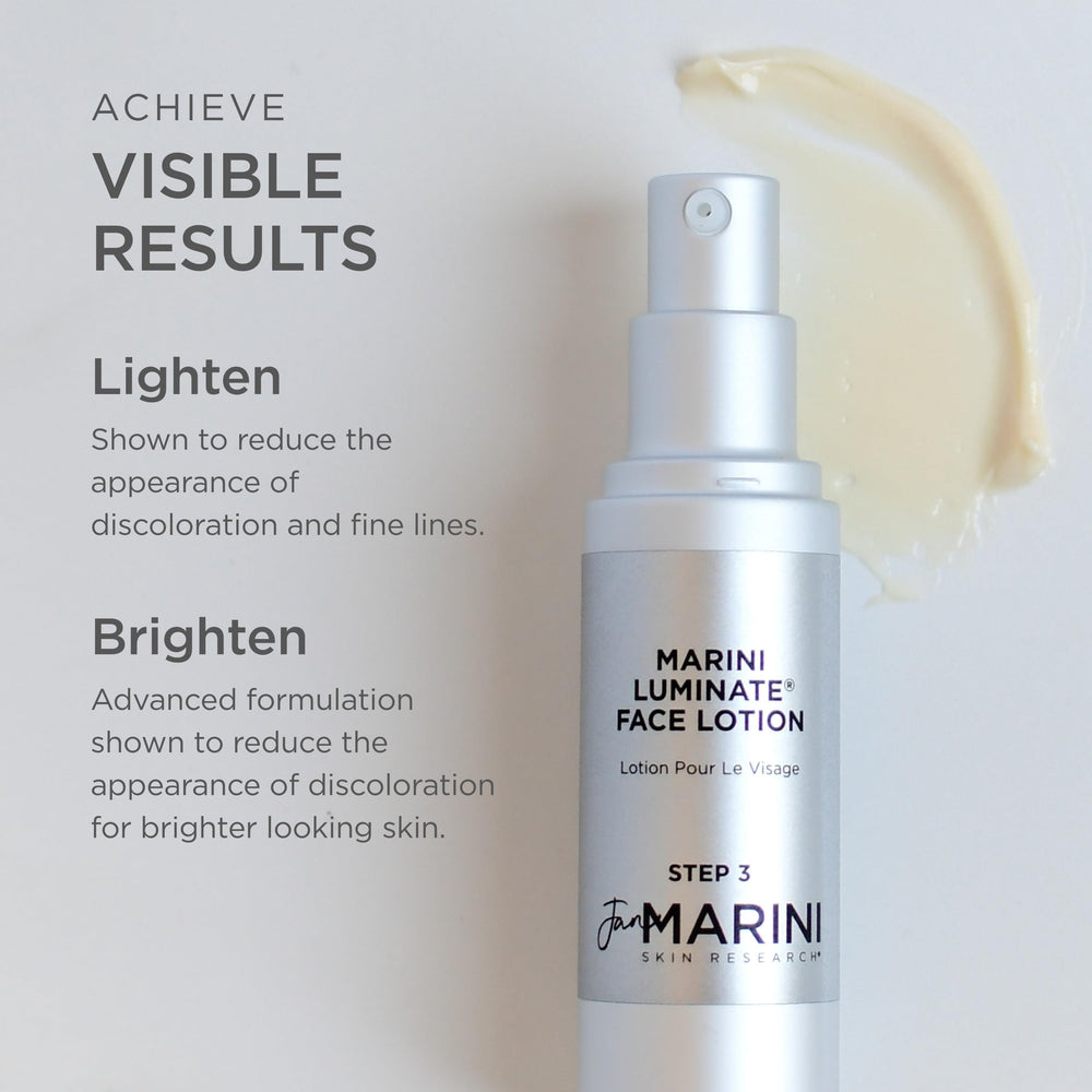 Jan Marini Luminate Face Lotion bright skin look appears luminous in product image