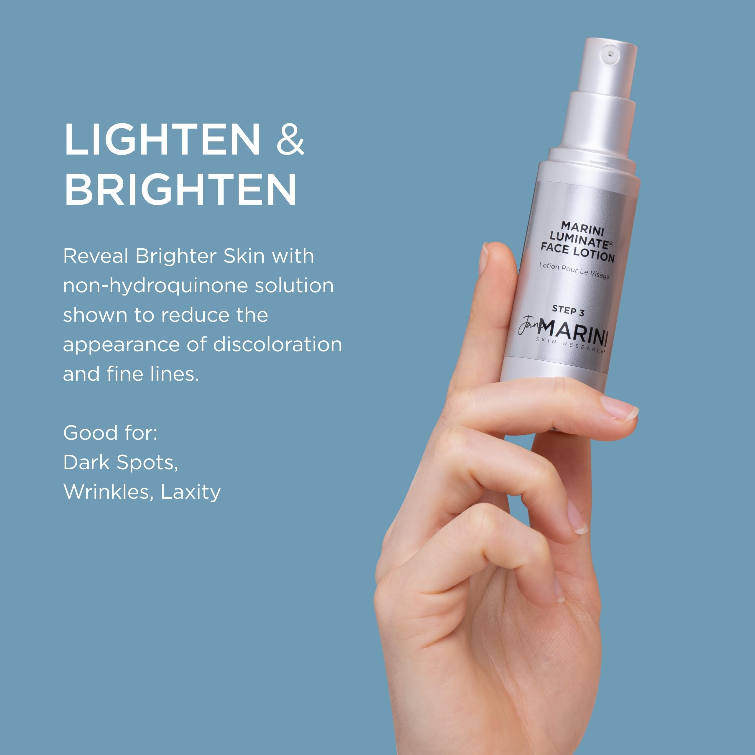 Jan Marini Luminate Face Lotion texture closeup shows creamy, spreadable consistency